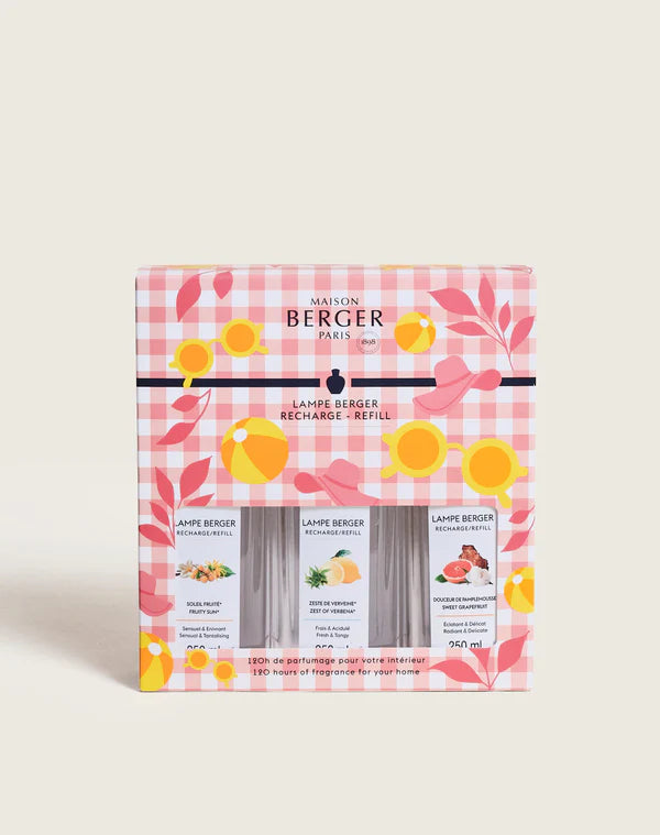 TRIOPACK 3 recargas lámpara Berger Estivale 250ml x3 (fresco y afrutado)