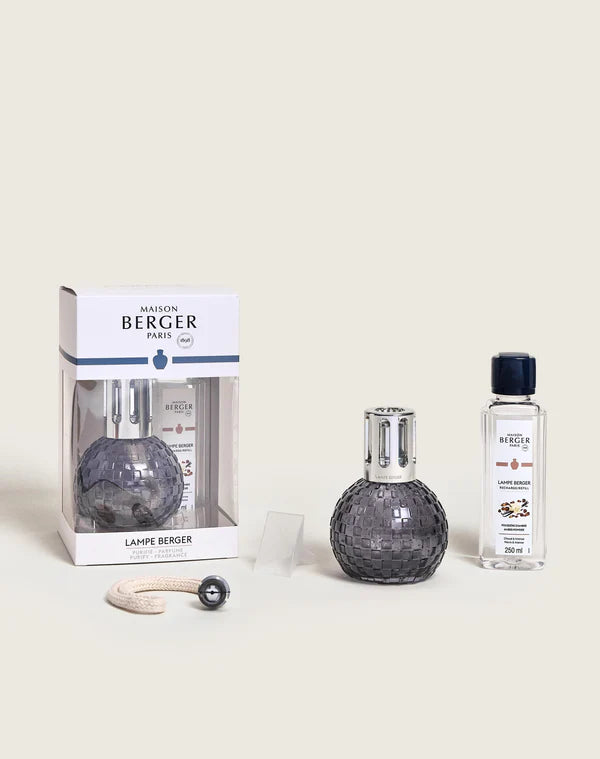 LÁMPPARA CATALÍTICA DISCO GRIS - aroma POUSSIÈRE D'AMBRE