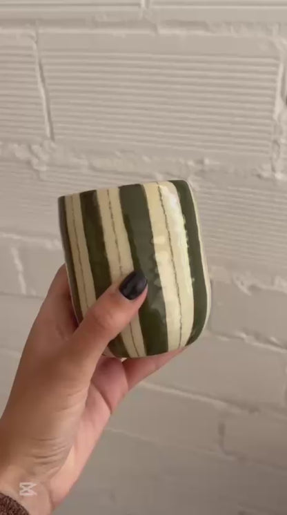 Taza para andar Rayas Verdes