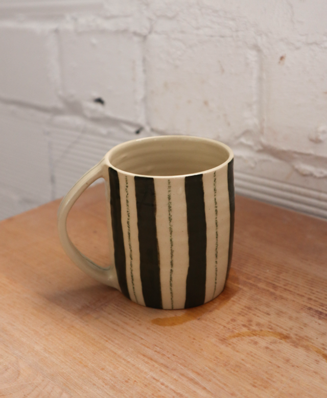 Taza rayas verdes