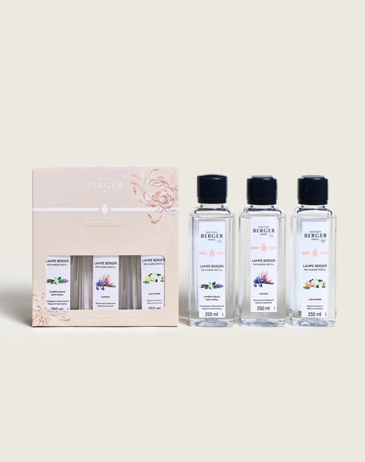 TRIOPACK 3 recargas lámpara Berger Ophelia 250ml x3(floral)