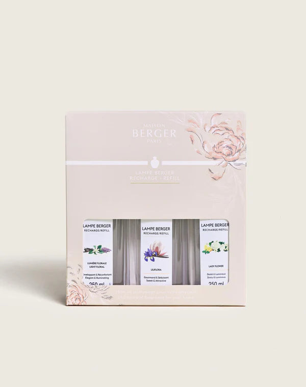 TRIOPACK 3 recargas lámpara Berger Ophelia 250ml x3(floral)